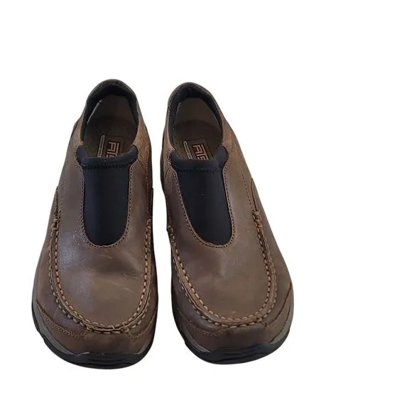 Ariat Brown Leather ATS  Slip Ons Men's Work Shoes SZ 7.5