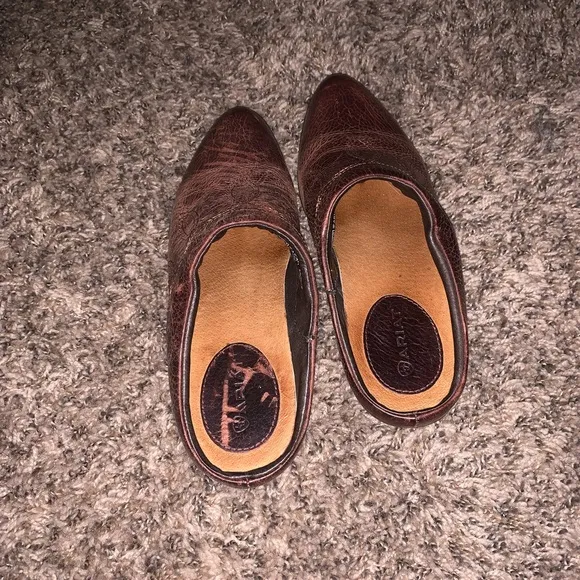 Ariat Brown Leather Mules Size 7