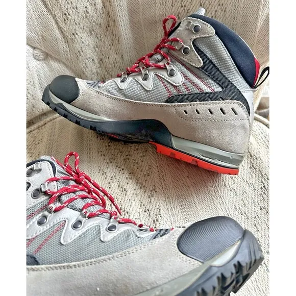 ASOLO Spirit GTX Hiking Boots Shoes Women's Size 8.5 Gray/Black Leather Gore-tex