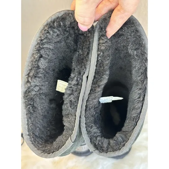 Australia Luxe Collective Cosy Tall Boots Genuine Sheepskin Suede Womens Black 6
