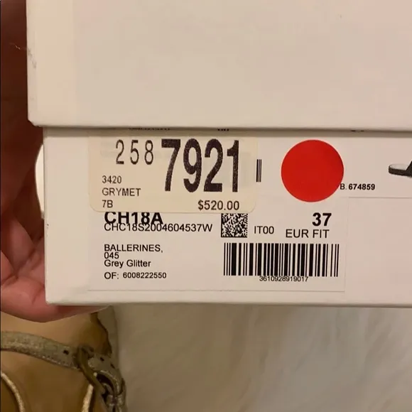 Authentic Chloe Ballerines - grey Glitter