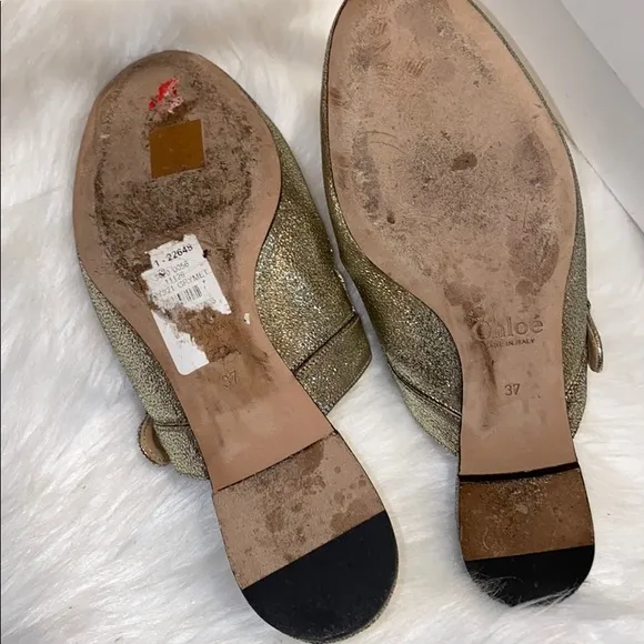Authentic Chloe Ballerines - grey Glitter