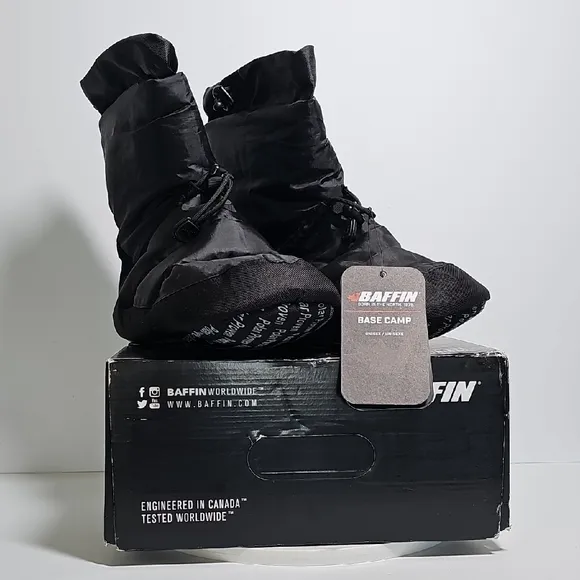 Baffin Base Camp Slipper Booties Shoes Cush Collection Canada Nylon Black M