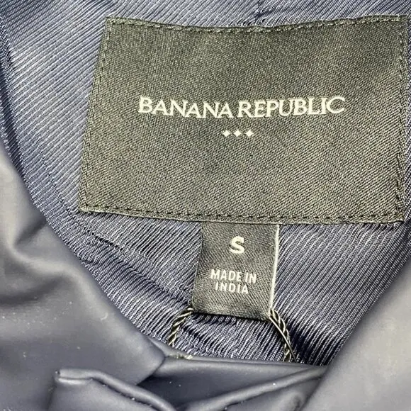 Banana Republic Men's Oversized Water-Resistant Mac Jacket Navy Blue Size S NWT