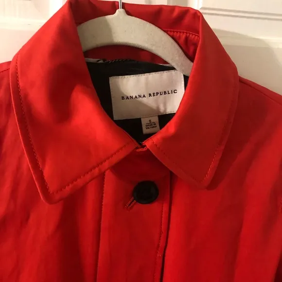 Banana Republic Poppy Red Belted Trench Jacket S