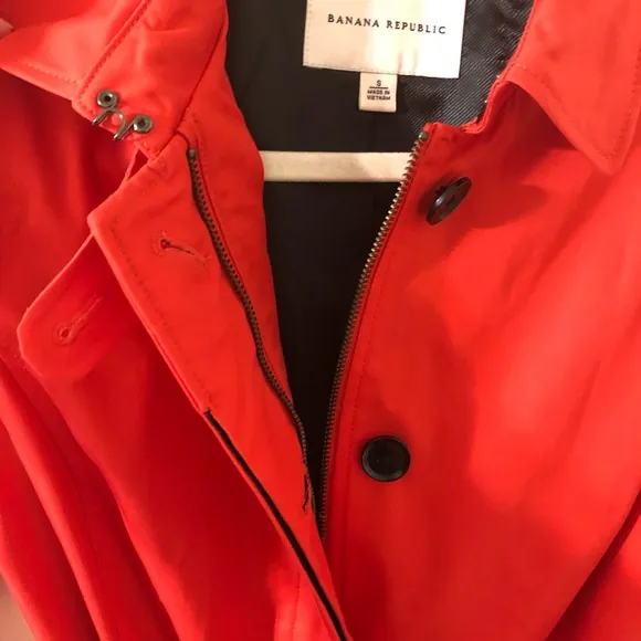 Banana Republic Poppy Red Belted Trench Jacket S