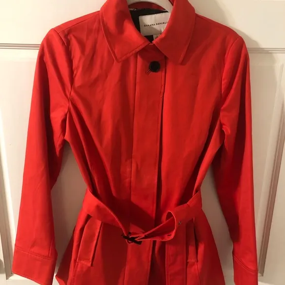 Banana Republic Poppy Red Belted Trench Jacket S