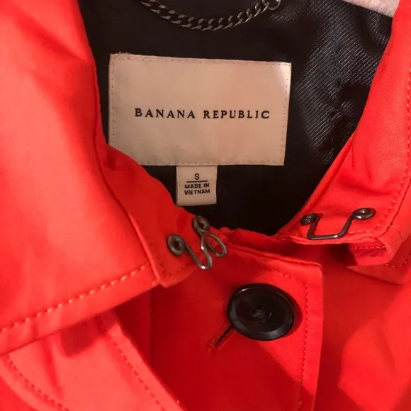 Banana Republic Poppy Red Belted Trench Jacket S