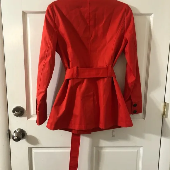 Banana Republic Poppy Red Belted Trench Jacket S