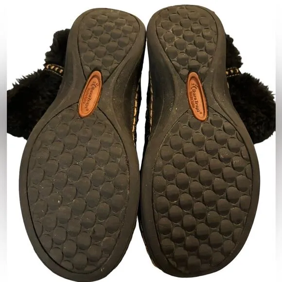 BareTraps Elexa Leather Boots Women’s Size 6 M Faux Fur Ankle Winter Warm Zip