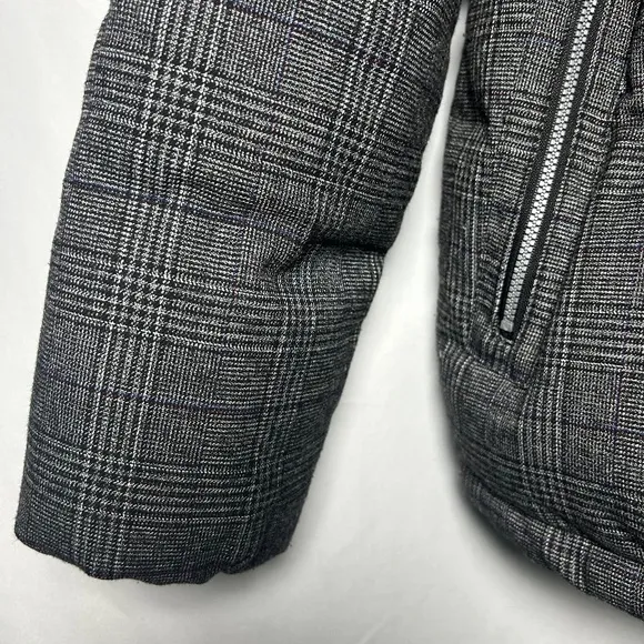 BCBGeneration Gray‎ Plaid Puffer Jacket