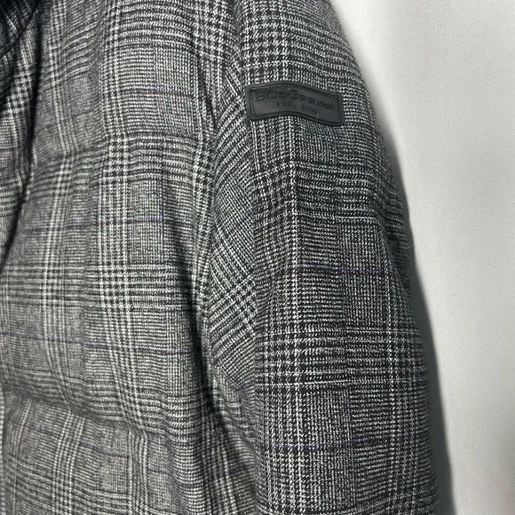 BCBGeneration Gray‎ Plaid Puffer Jacket