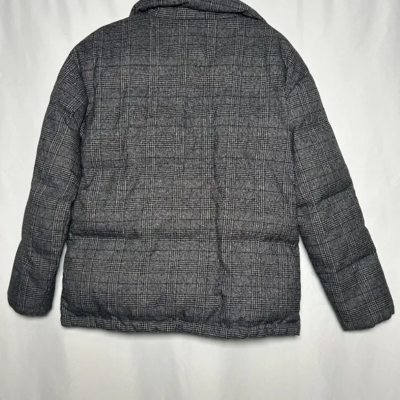 BCBGeneration Gray‎ Plaid Puffer Jacket