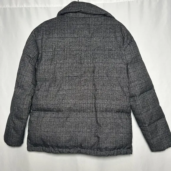 BCBGeneration Gray‎ Plaid Puffer Jacket