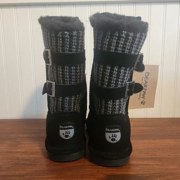Bearpaw Boshie Womens Size 10 Black Winter Boots New‎