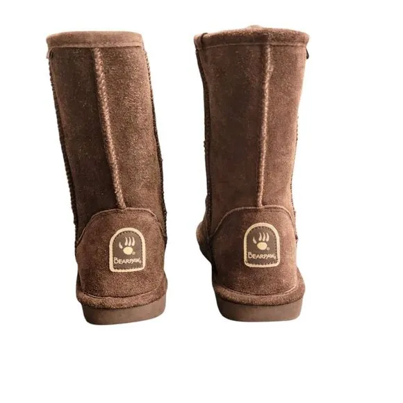 Bearpaw Brown Suede Leather Sheepskin Wool Lining Emma Short Winter Boots