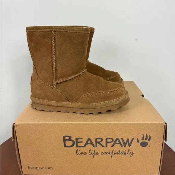 Bearpaw Little Boys' Brady Genuine Shearling Lined Suede Boot Size 13