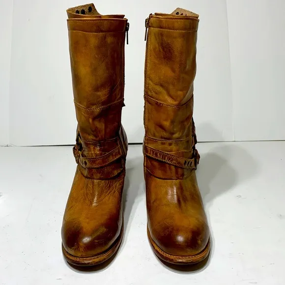 Bed Stu boot golden tan distressed wrapped
