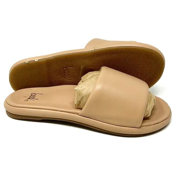 Beek Puffbird Leather Slide Sandals Beach Tan Neutral Beige