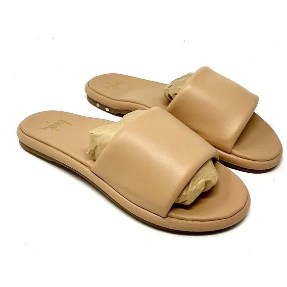 Beek Puffbird Leather Slide Sandals Beach Tan Neutral Beige