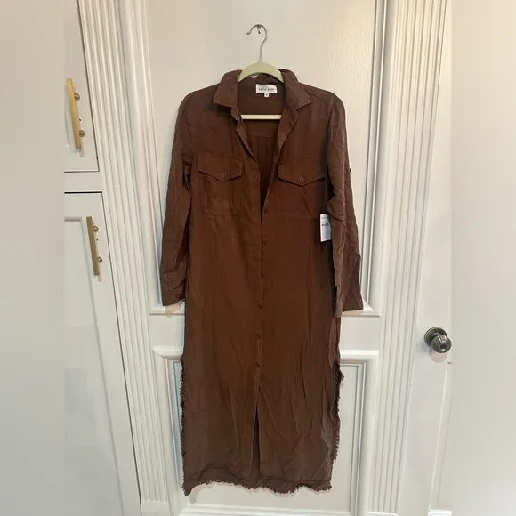 Bella Dahl Maxi Shirt Dress-Golden Topaz
