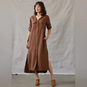 Bella Dahl Maxi Shirt Dress-Golden Topaz