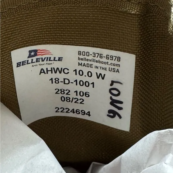 Belleville AHWC Hot Weather Military Combat Boots Coyote 18-D-1001 Men Size 10W