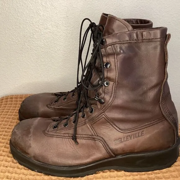 Belleville Men's 330 ST Men's Sz 13.5 R Wet Weather Steel Toe Flight Boots Brown