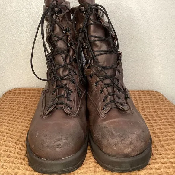 Belleville Men's 330 ST Men's Sz 13.5 R Wet Weather Steel Toe Flight Boots Brown