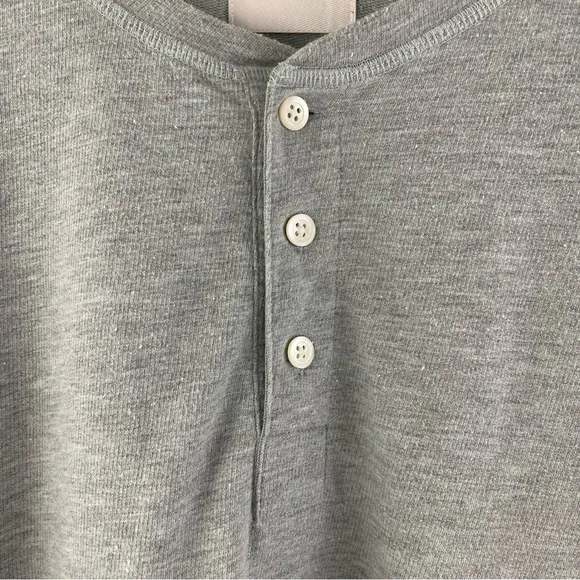 BILLY REID Men’s Light Grey Cloud Blue Donegal Terry Long Sleeve Henley Top