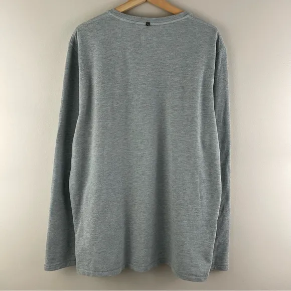 BILLY REID Men’s Light Grey Cloud Blue Donegal Terry Long Sleeve Henley Top
