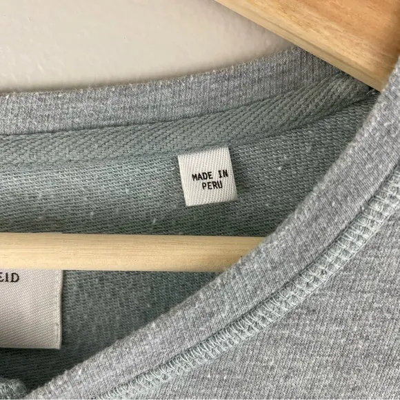 BILLY REID Men’s Light Grey Cloud Blue Donegal Terry Long Sleeve Henley Top
