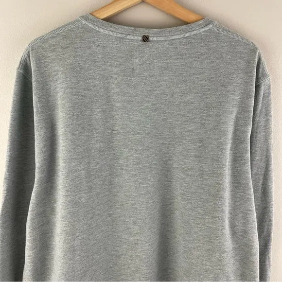 BILLY REID Men’s Light Grey Cloud Blue Donegal Terry Long Sleeve Henley Top