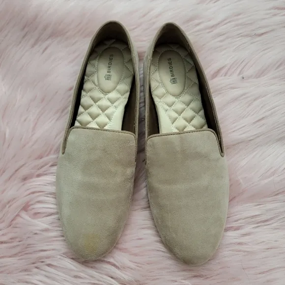 Birdies suede leather starling tan latte loafer shoes