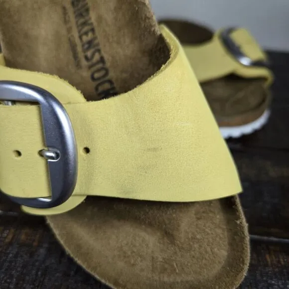 Birkenstock Madrid Big Buckle Womens Size 5 EU 36 Narrow Sandals Yellow Brown