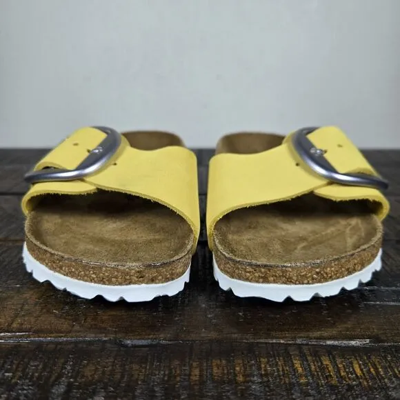 Birkenstock Madrid Big Buckle Womens Size 5 EU 36 Narrow Sandals Yellow Brown