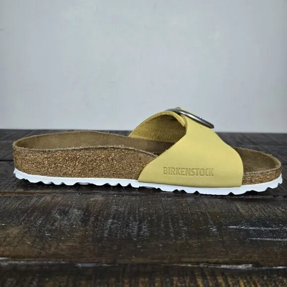 Birkenstock Madrid Big Buckle Womens Size 5 EU 36 Narrow Sandals Yellow Brown