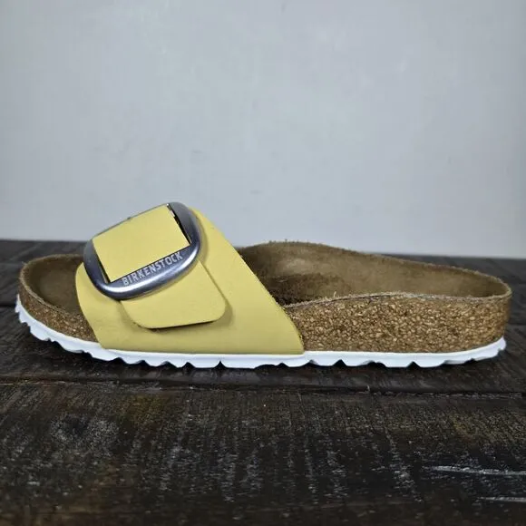 Birkenstock Madrid Big Buckle Womens Size 5 EU 36 Narrow Sandals Yellow Brown