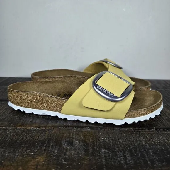 Birkenstock Madrid Big Buckle Womens Size 5 EU 36 Narrow Sandals Yellow Brown