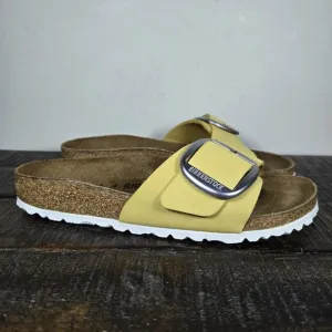 Birkenstock Madrid Big Buckle Womens Size 5 EU 36 Narrow Sandals Yellow Brown