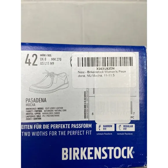 Birkenstock Pasadena Nubuck Leather Moc Toe Casual Shoes Mocha Brown M9 L11 EU42