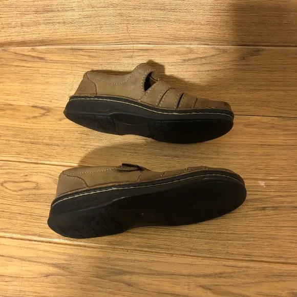 Birkenstock women footprints fisherman Brown shoes sandals, 36 wide