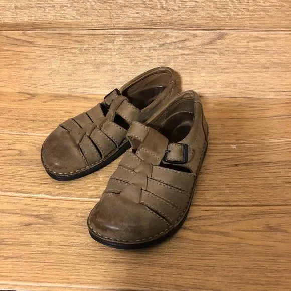 Birkenstock women footprints fisherman Brown shoes sandals, 36 wide