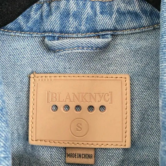 BLANK NYC Raw Hem Distressed Denim Jean Jacket: size Small