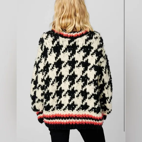 [BLANKNYC] Womens Houndstooth Pullover Knit Sweater