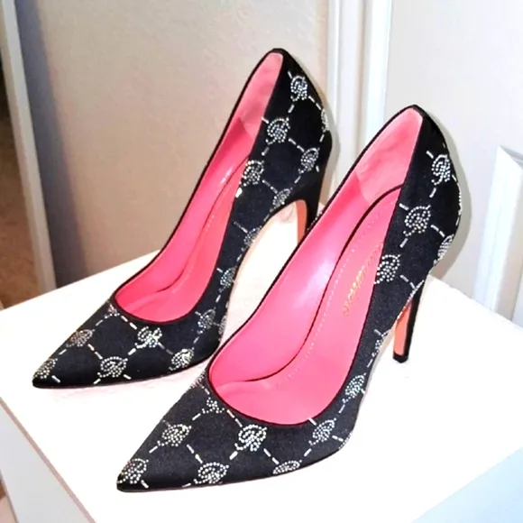 Blumarine Black Satin Heels