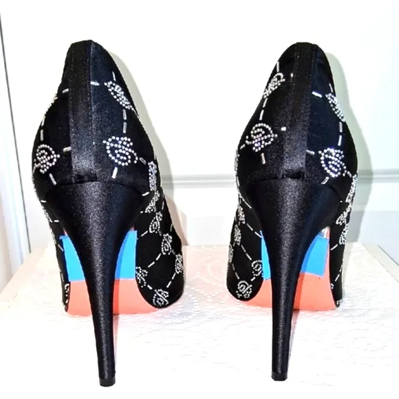 Blumarine Black Satin Heels