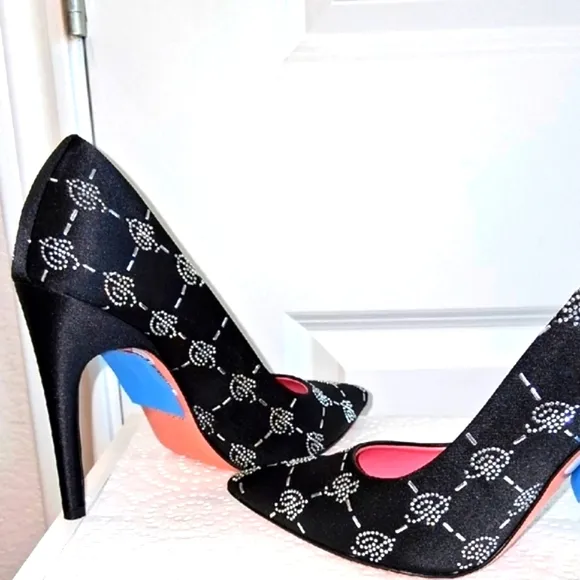Blumarine Black Satin Heels