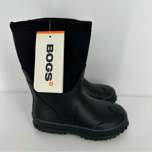Bogs Grasp Solid Kids Size 12 Shoes Black Rain Snow Winter Boots -30 degrees NEW