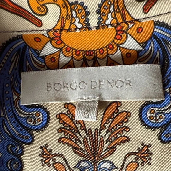Borgo De Nor Tuckernuck Regina Cream Briele Cotton Twill Dress Sz UK 4/US 0